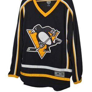 Pittsburgh Penguins Jersey NHL Official Medium Black Shirt Embroidered NEW READ